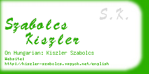 szabolcs kiszler business card